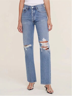 AGOLDE Lana Mid Rise Vintage Straight Jean Size 24 Blue